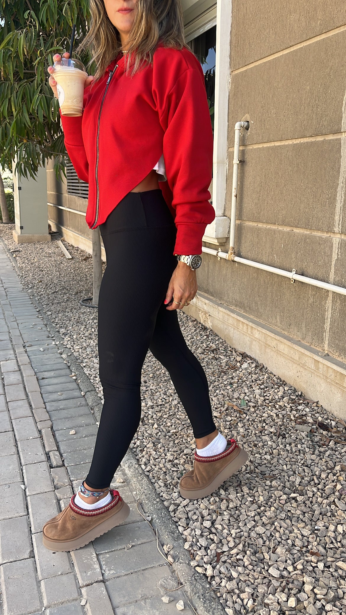 Red V Cropped Jacket