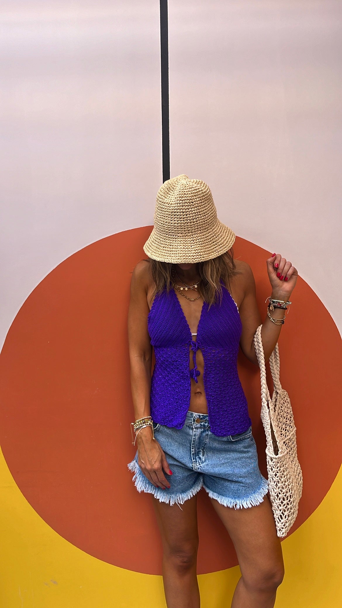 Purple Butterfly Handmade Crochet Top