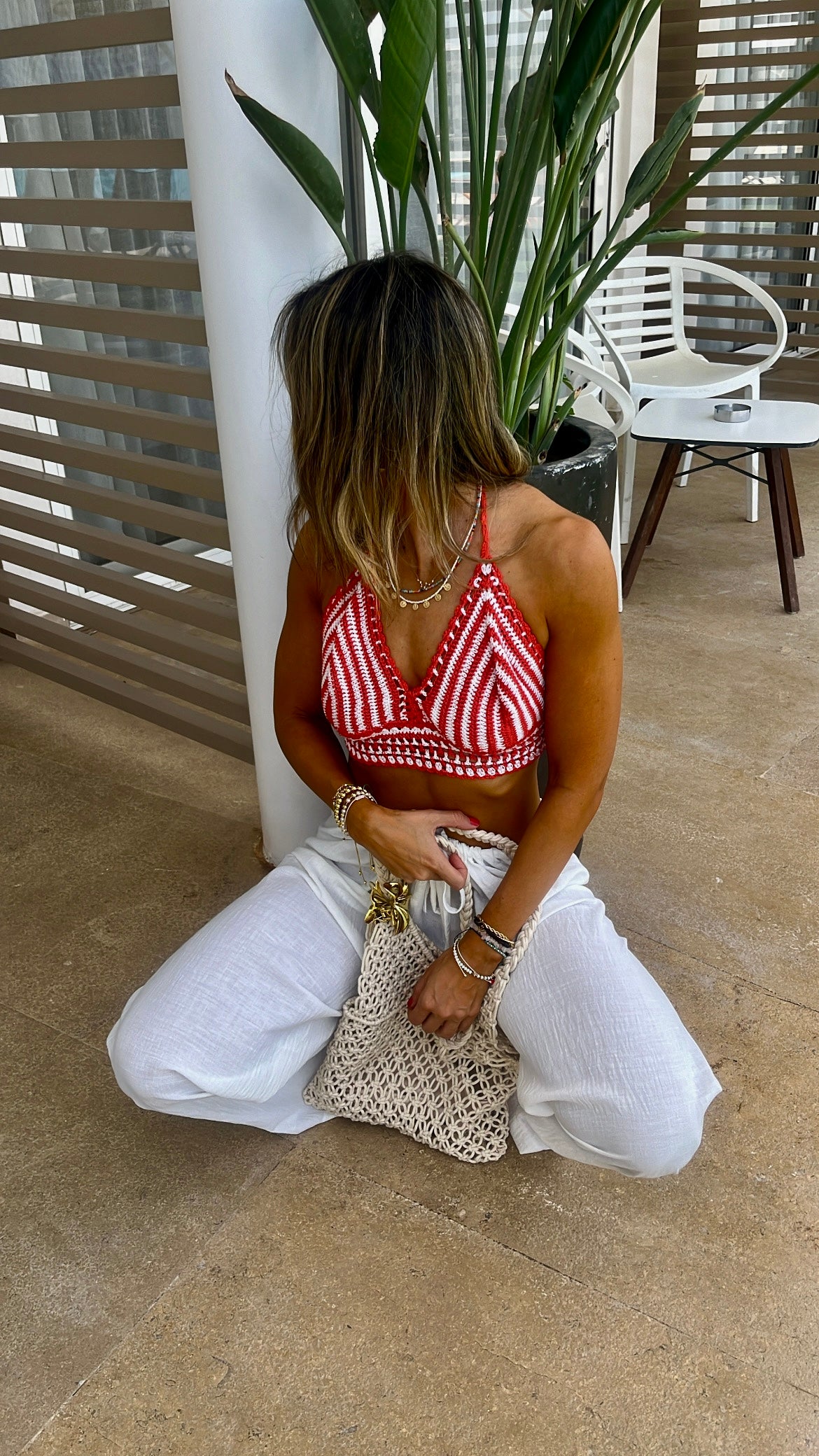 Orange Mini Handmade Crochet Halter