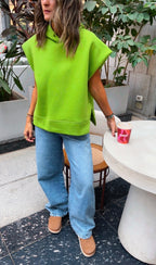 Lime Sleeveless Cool Nights Hoodie