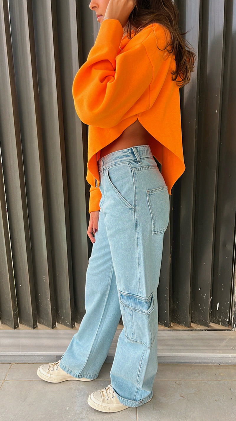 Orange V Cropped Jacket