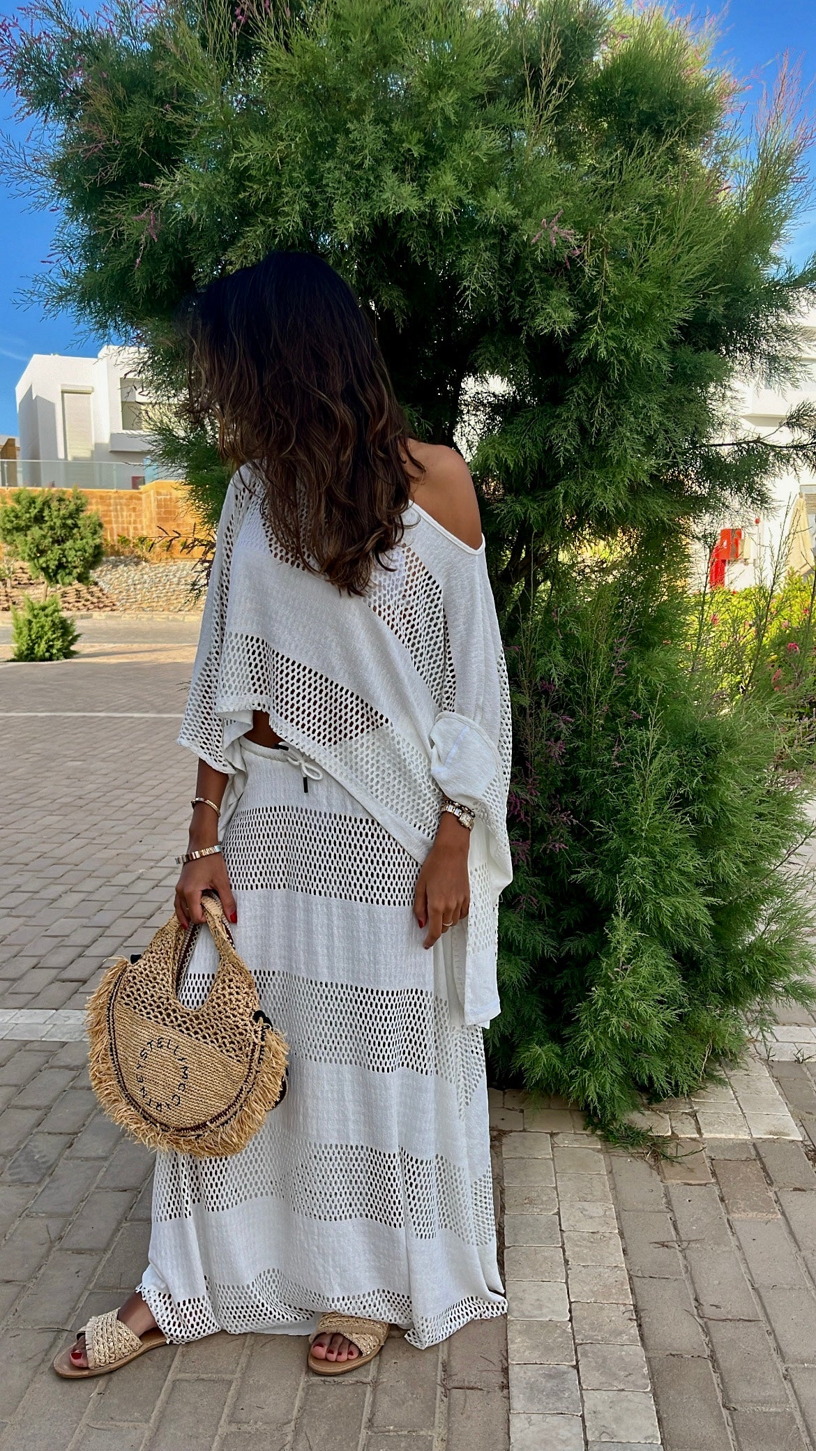 White Island Breeze Poncho Skirt Set