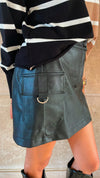 Black Pocket Leather Skirt