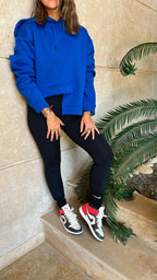 Blue Call Me Asymmetric Hoodie