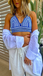 Blue Mini Handmade Crochet Halter