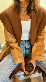 Camel Longline Suede Coat