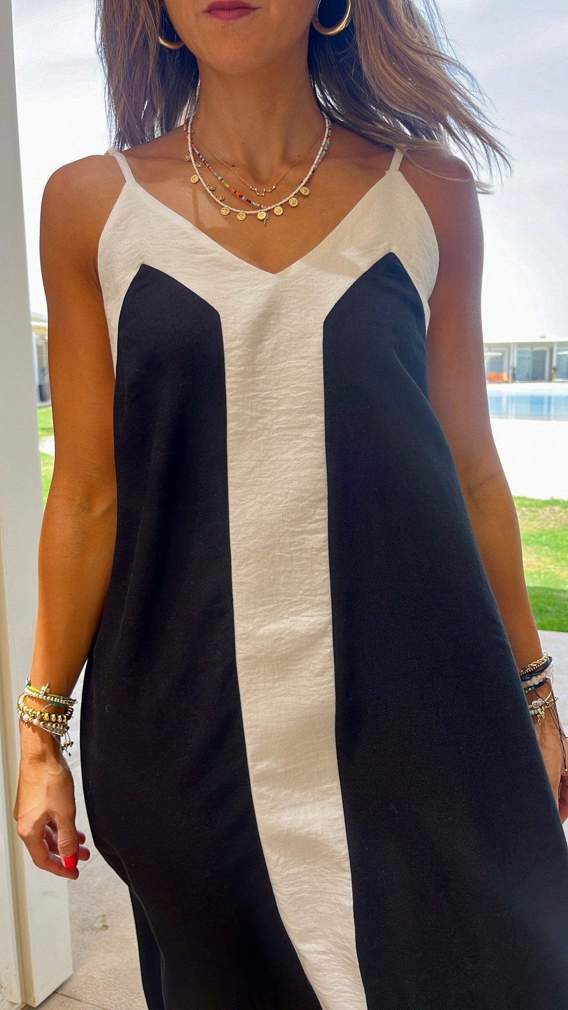 Black Monaco Middle Line Dress