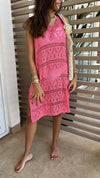 Fuchsia Light Crochet Dress Coverup