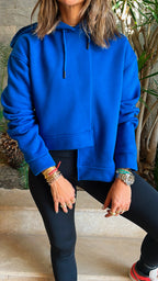 Blue Call Me Asymmetric Hoodie