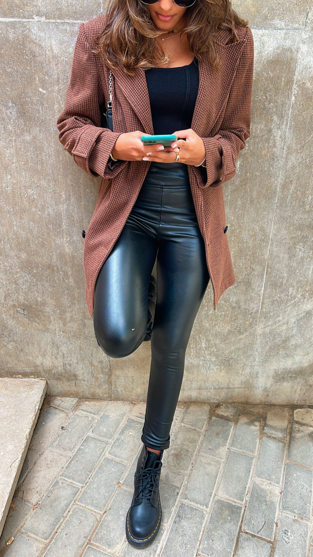 Brown Checkered Classic Blazer