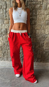 Red Day Off Pocket Sweat Pants