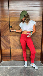 Burgundy Frillu Signature Leggings