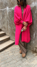 Fuchsia Heavy Shawl Knit Cardi