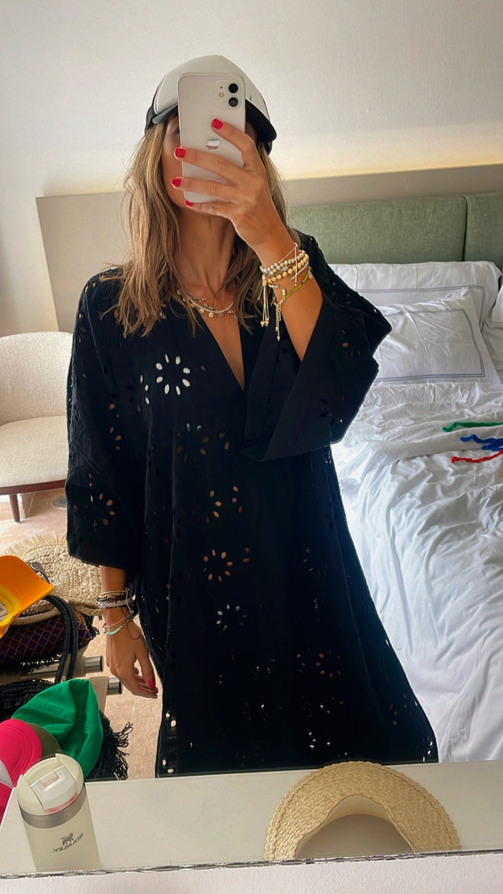 Black Anglaise Me Beach Coverup