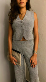 Silver Glitter Time Vest Set