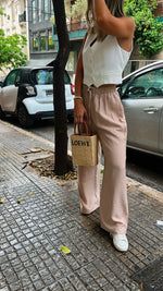 Beige Essential Linen Pants