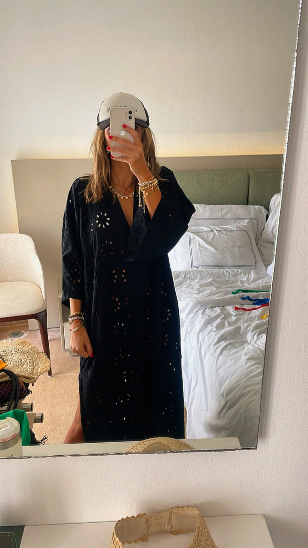 Black Anglaise Me Beach Coverup