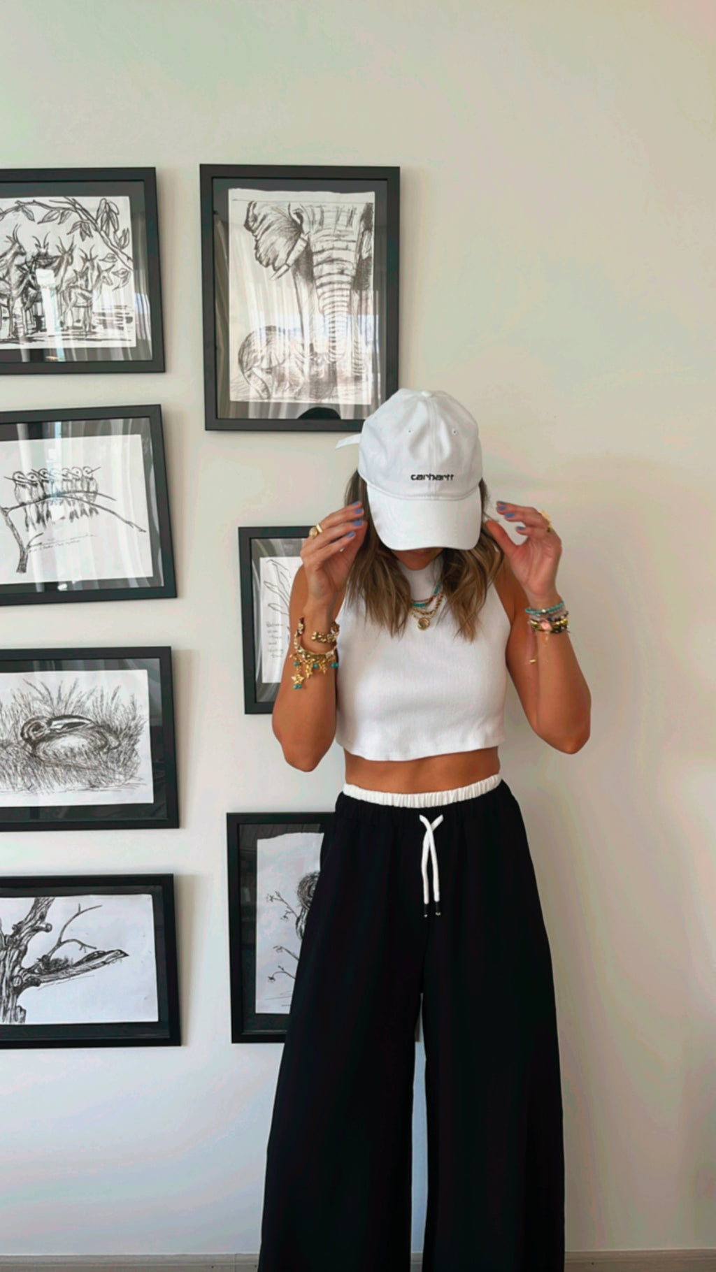 Black Summer Trim Pants