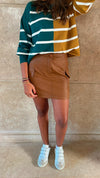 Green & Mustard Colorblock Knit Pullover