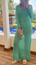 Mint Covered in Crochet Longline Dress