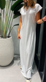 White Ribbed Tee Maxi Dress