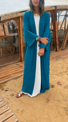 Turquoise Longline Thick Kimono