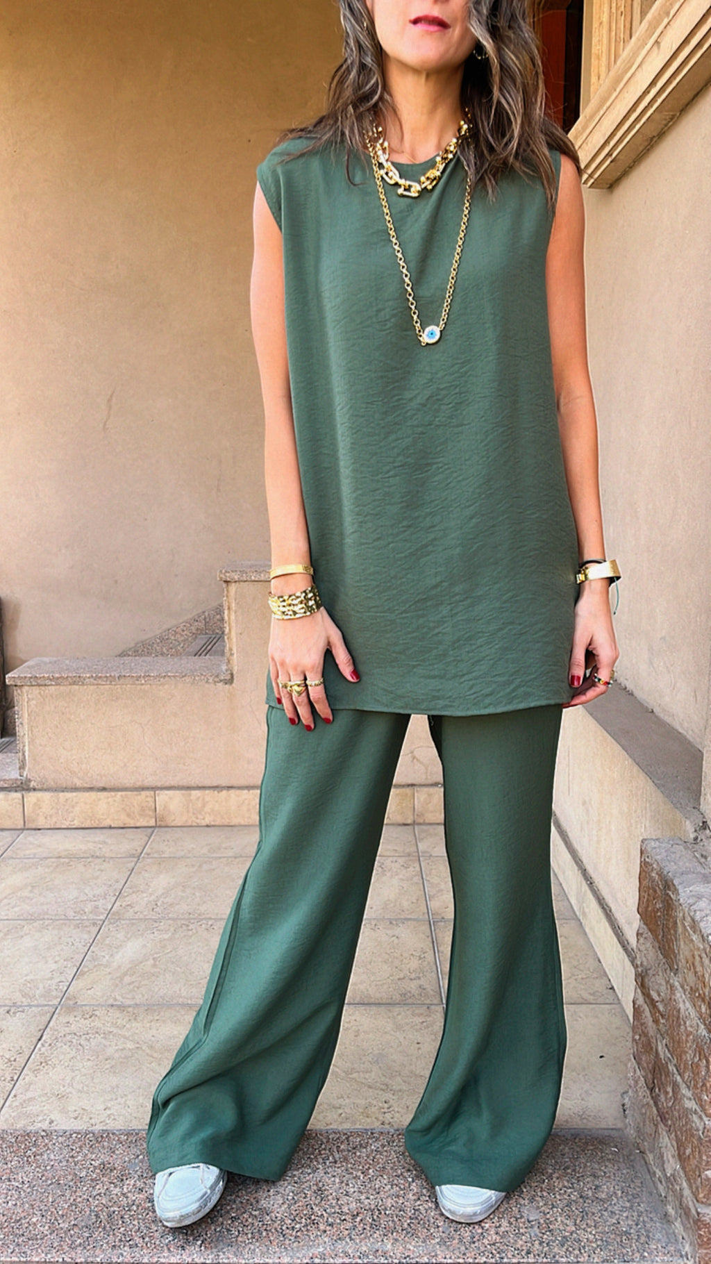 Olive 3 Piece Kimono Set