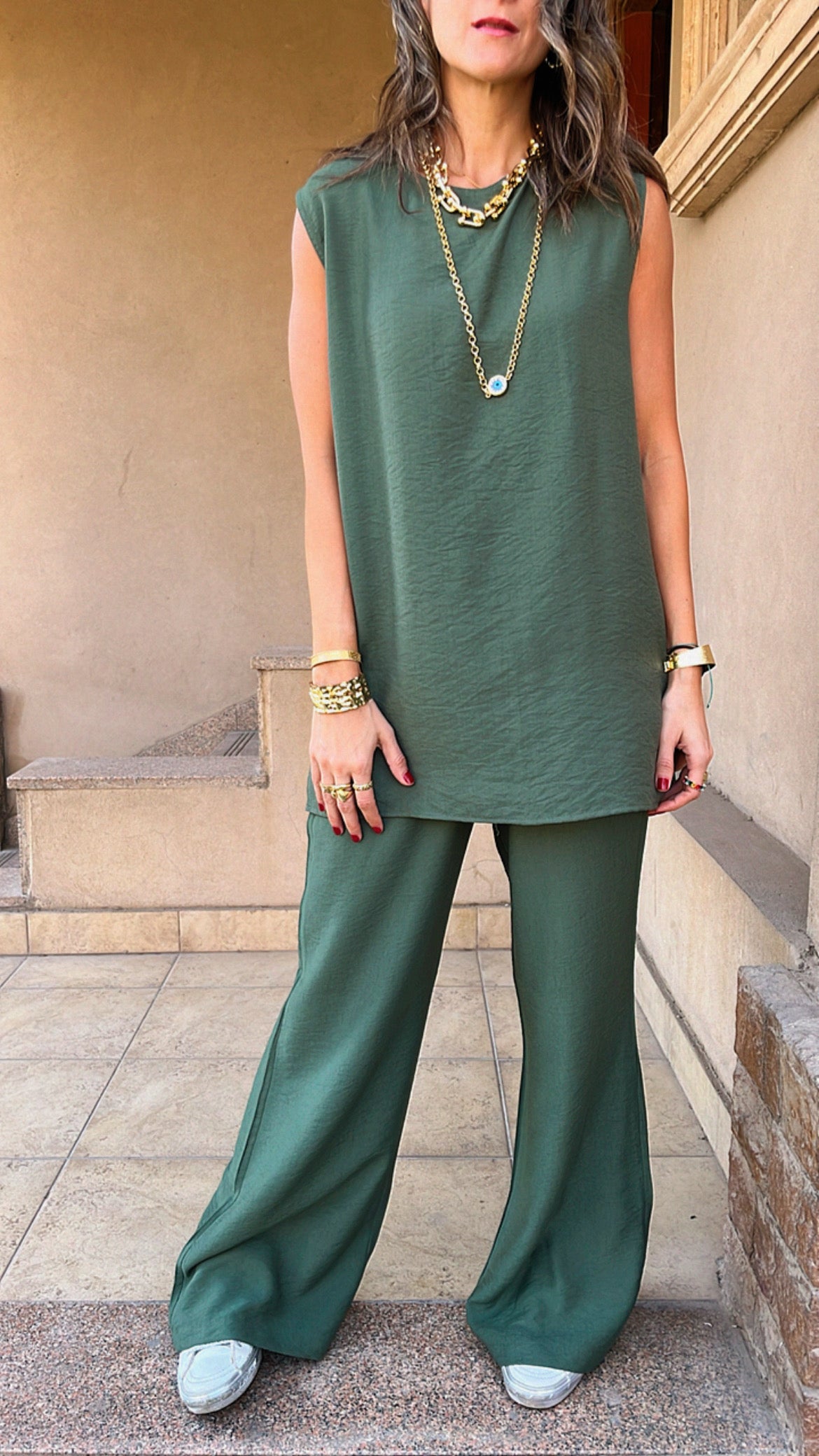 Olive 3 Piece Kimono Set