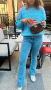 Blue All About Stripes Pullover