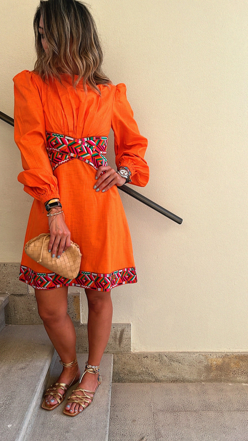 Orange Gum Drop Cut Out Mini Dress