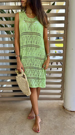 Mint Light Crochet Dress Coverup