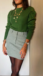 Olive Checkered Mini Skirt