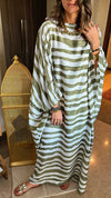 Olive Paint Striped Kaftan