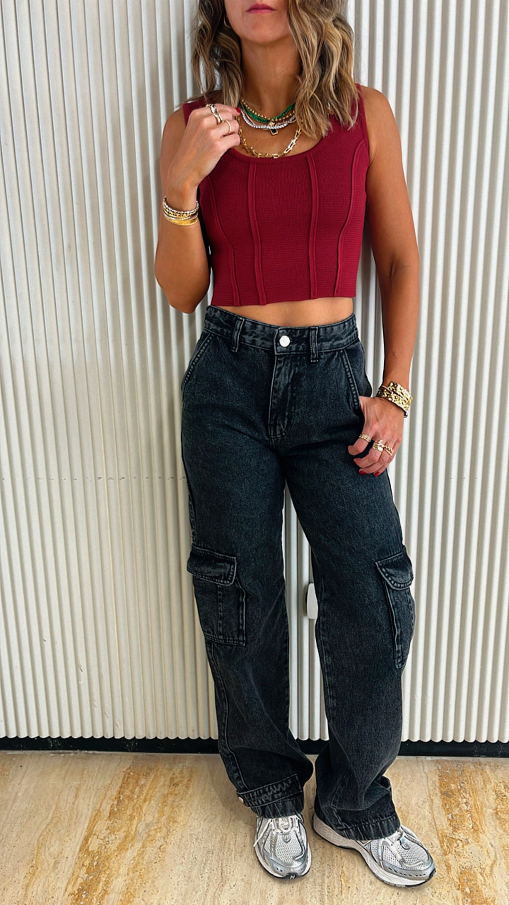 Burgundy Crop Corset Top
