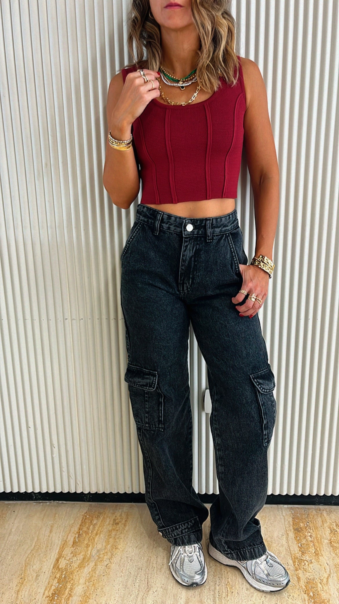 Burgundy Crop Corset Top