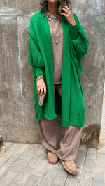 Green Heavy Shawl Knit Cardi