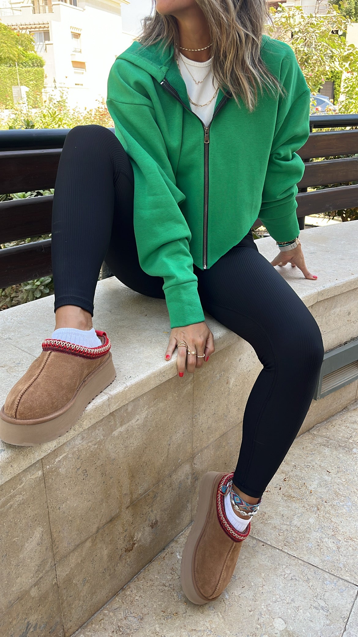 Green V Cropped Jacket