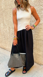 Black Asymmetric Drop Waist Dress