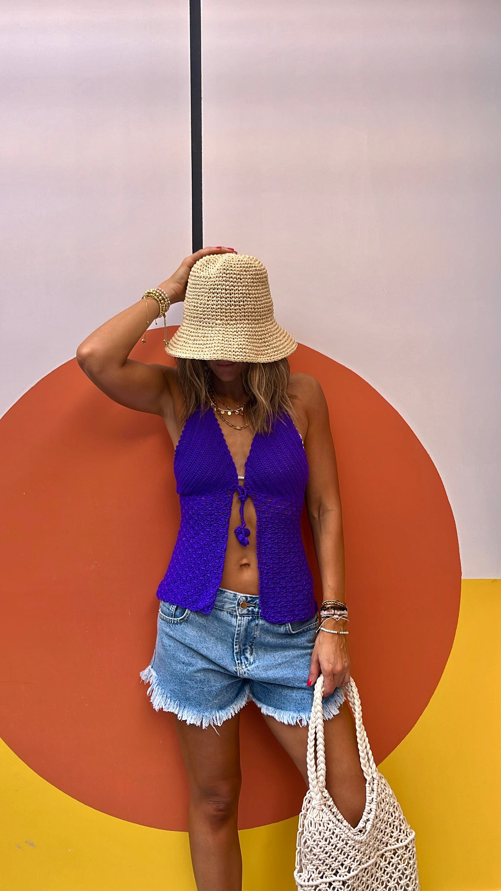 Purple Butterfly Handmade Crochet Top