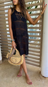 Black Light Crochet Dress Coverup