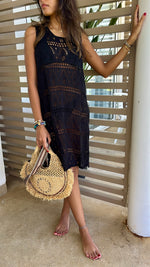 Black Light Crochet Dress Coverup