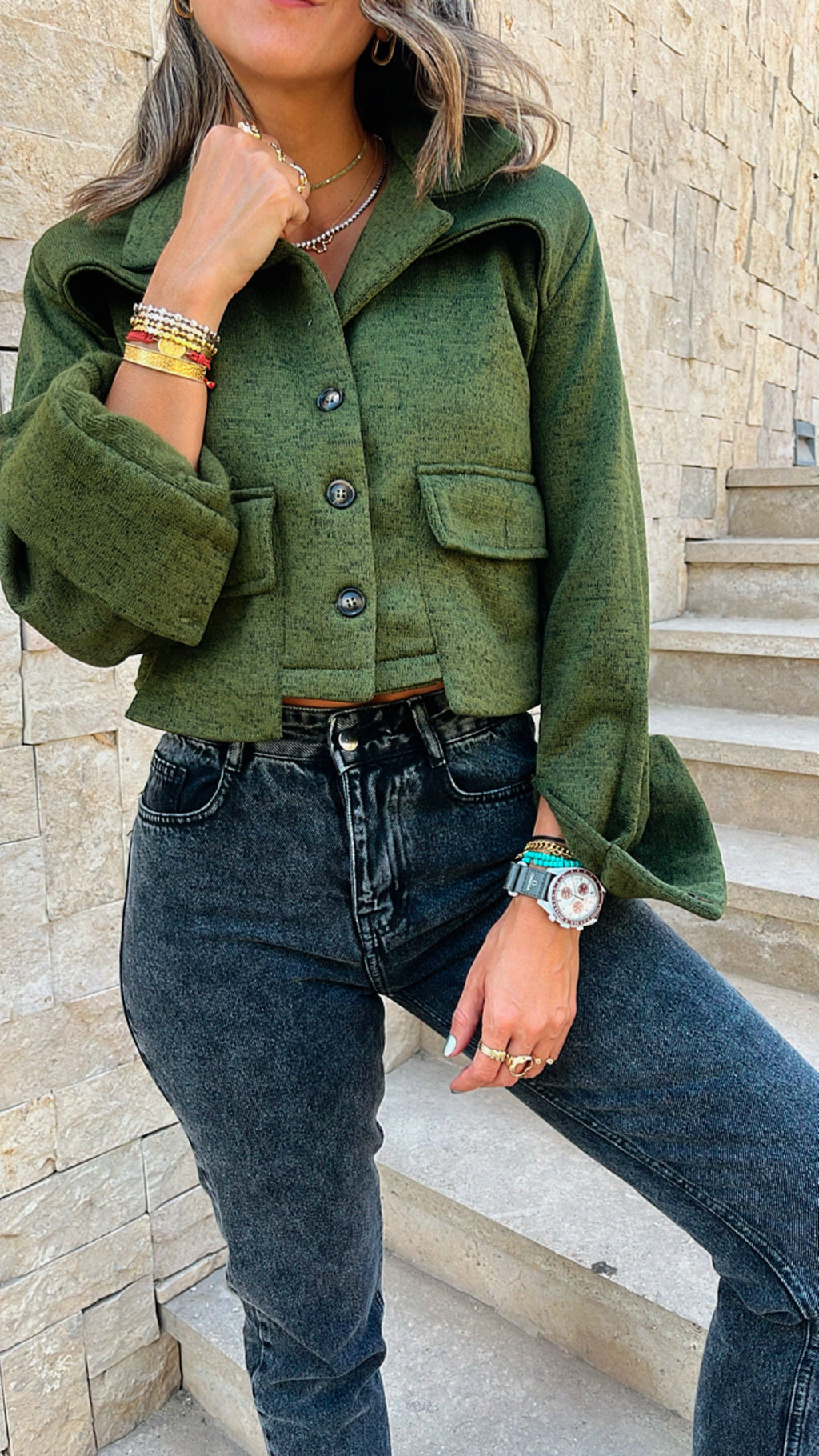 Olive Cozy Cargo Vest