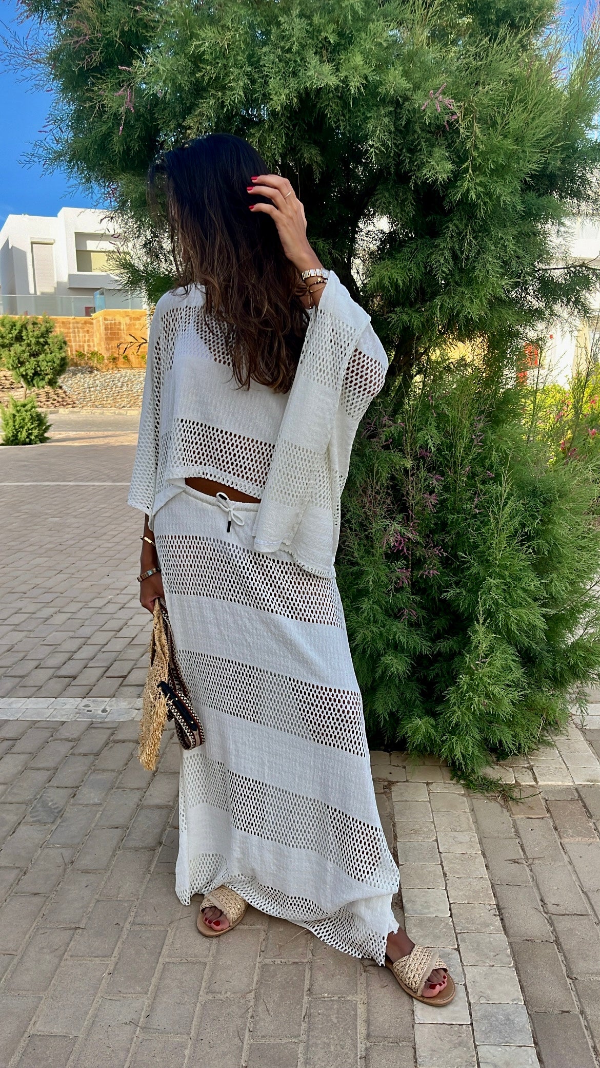 White Island Breeze Poncho Skirt Set