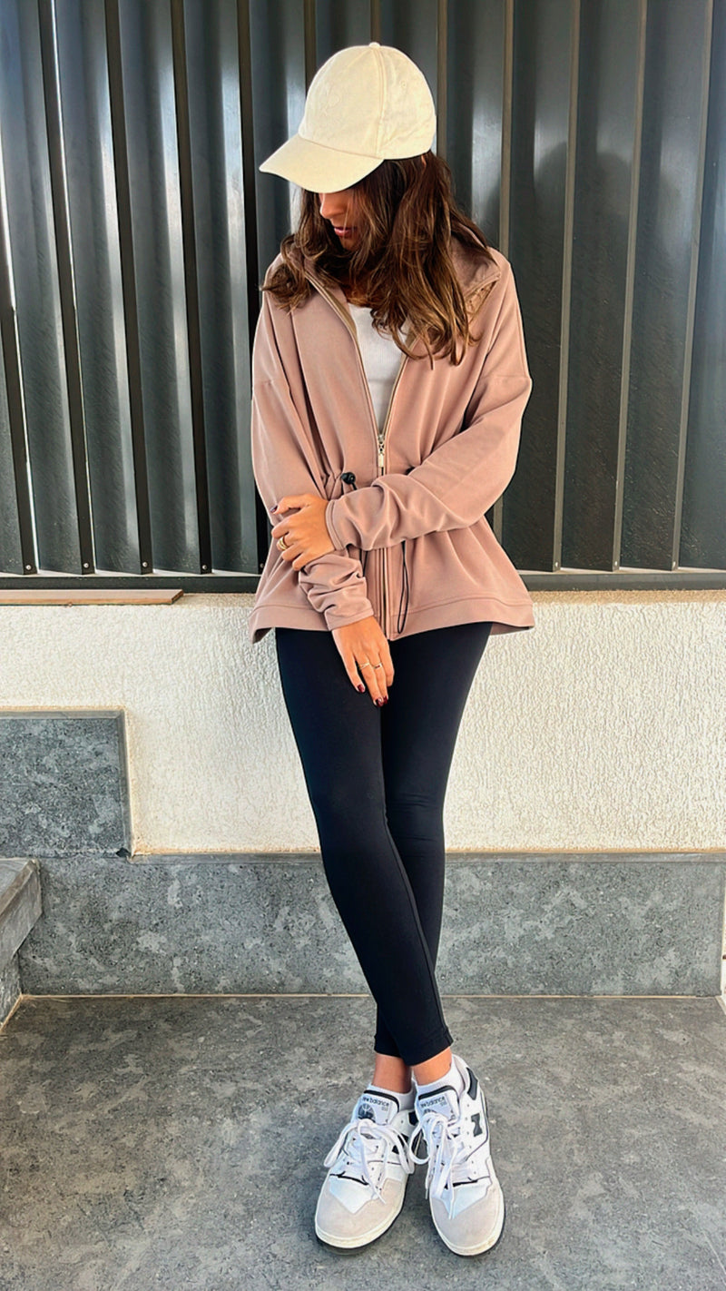 Beige Scuba Duster Jacket