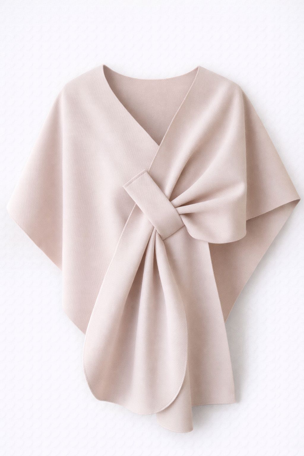 Beige Relaxed Cape Poncho