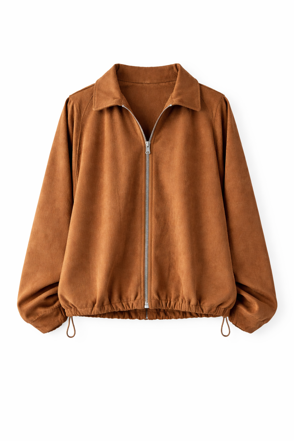 Camel Balloon Suede Jacket