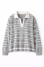Grey Knit Rugby Shirt