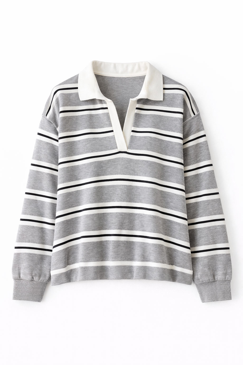 Grey Knit Rugby Shirt