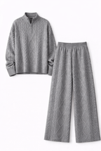 Grey Braided Quarter Neck Set