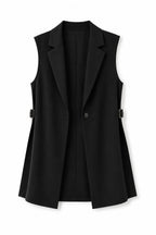 Black Buckle Side Oversized Vest